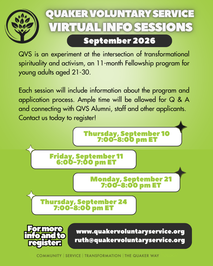 QVS fall 2026 info sessions poster